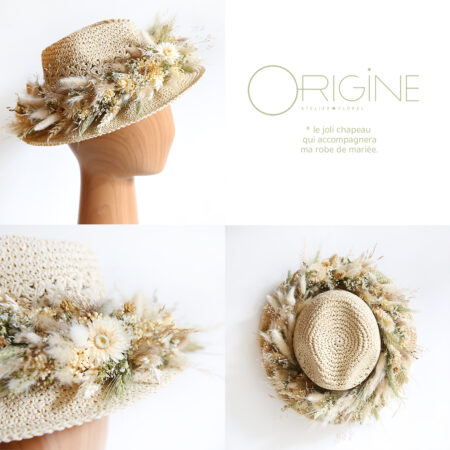 Chapeau de paille fleuri