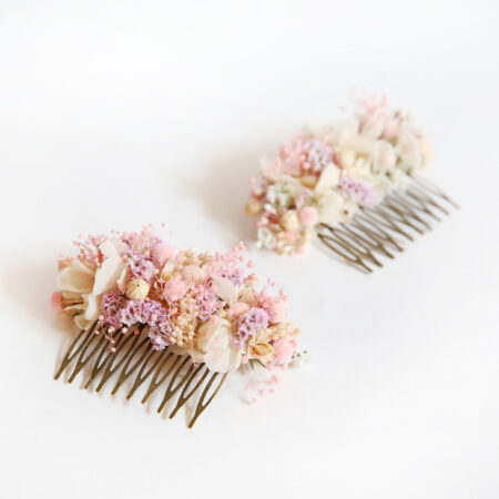 Peigne fleuri • Rose