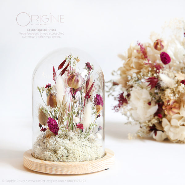 fleurs-séchées-bouquet-boucles-d'oreilles-globe-origine-atelier-floral-mariage-prisca
