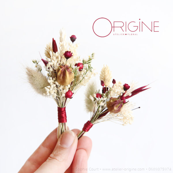 boutonnière-de-fleurs-séchées-mariage-ivoire-et-bordeaux-origine-atelier-floral