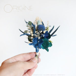 mariage-fleurs-séchées-stabilisées-bleu-marine-et-bleu-canard-Origine-atelier-floral11