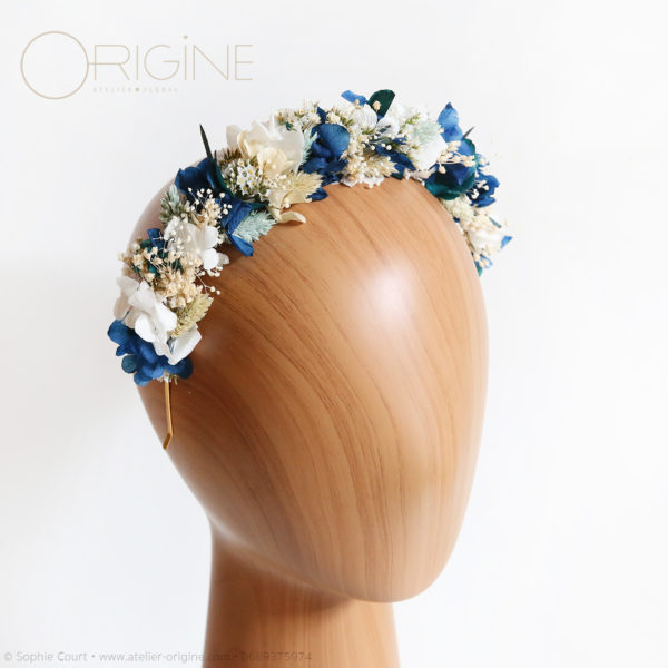 mariage-fleurs-séchées-stabilisées-bleu-marine-et-bleu-canard-Origine-atelier-floral9