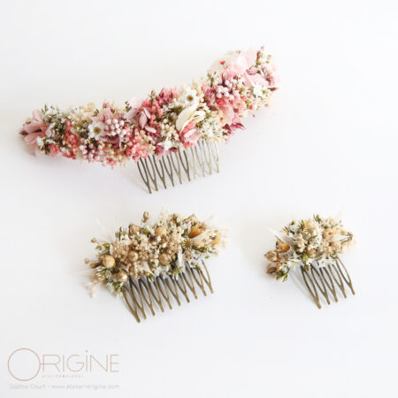 Peignes fleuris . Pic à cheveux . Pince croco • Sur commande
