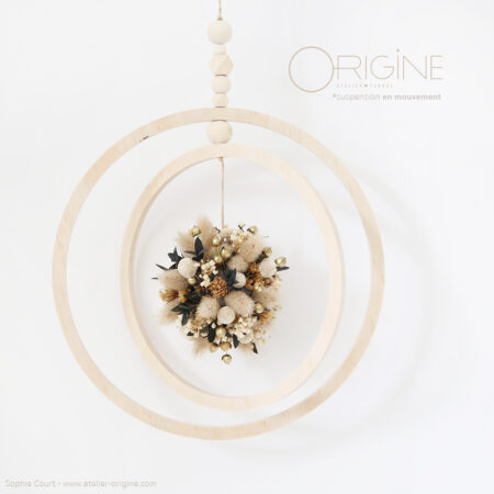 Suspension mouvement • couronne en bois * Séraphine