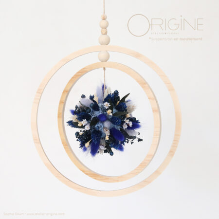 Suspension mouvement • couronne en bois * Célestice