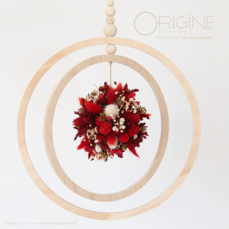 Suspension mouvement • couronne en bois * Pétronille