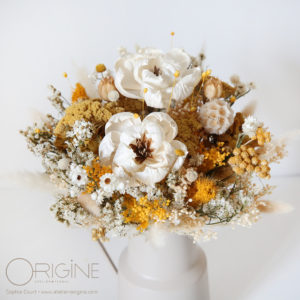 bouquet-de-mariée-jaune-soleil-fleurs-séchées-fleur-en-bois-origine-atelier-floral8