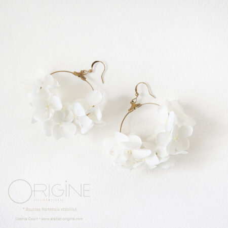 Boucles d'oreilles végétales • Hortensia