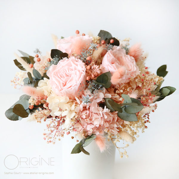 bouquet-de-mariée-fleurs-séchées-stabilisées-rose-eucalyptus-gypsophile-mariage-origine-atelier-floral