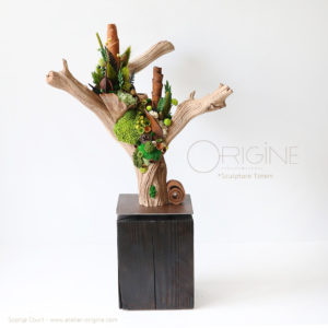 sculpture végétale bois de manzanita origine atelier floral fleurs séchées vegetaux stabilisés7
