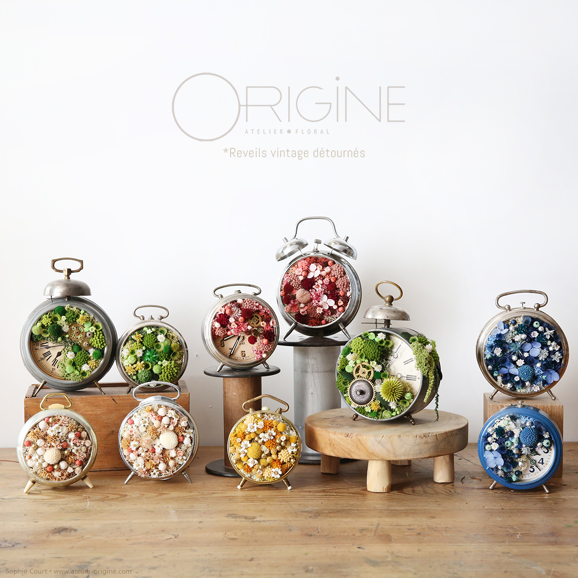 Réveil ancien végétalisé • Sur commande