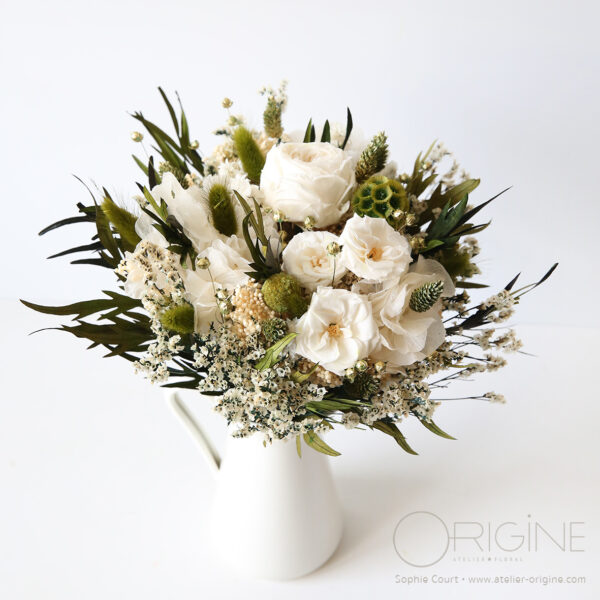 bouquet-de-mariée-fleurs-et-vegetaux-stabilisés-bouquet-durable-mariage-origine-atelier-floral