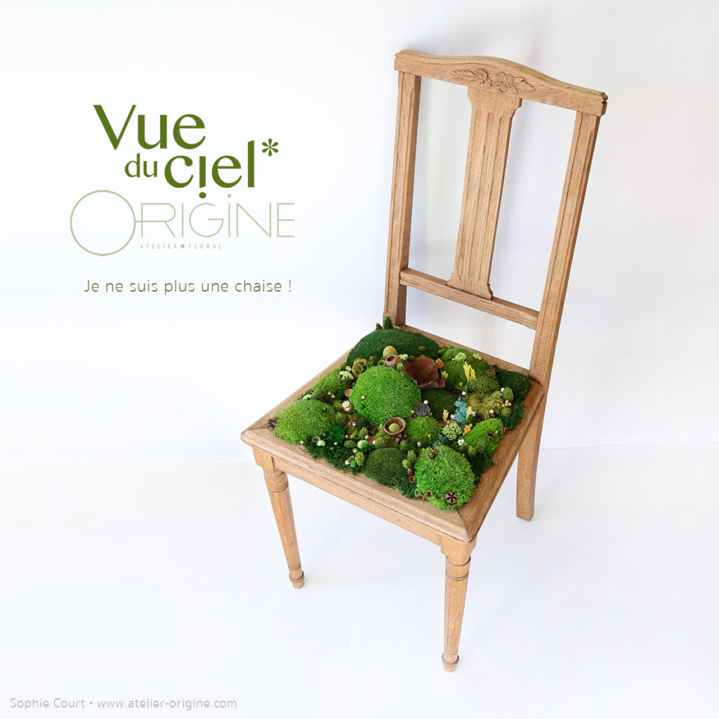 chaise-vintage-végétale-décoaration-végétale-biophilic-design-origine-atelier-floral-