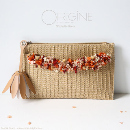 accessoire-mariage-mariée-fleurs-séchées-pochette-fleurie-sur-mesure-origine-atelier-floral