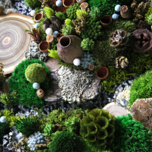 chauffage-calor-vintage-tableau-végétal-foret-vue-du-ciel-détournement-d'objet-origine-atelier-floral