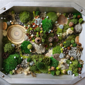 chauffage-calor-vintage-tableau-végétal-foret-vue-du-ciel-détournement-d'objet-origine-atelier-floral