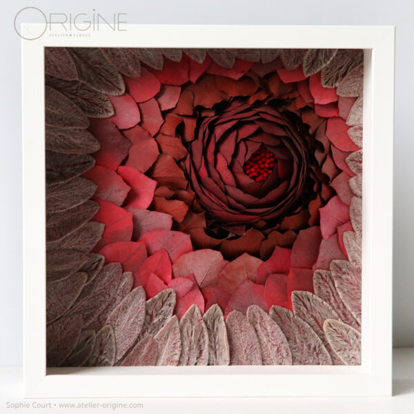 tableau-végétal-feuilles-stabilisées-eucalyptus-décoration-végétale-origine-atelier-floral-tableau-eruption-volcan
