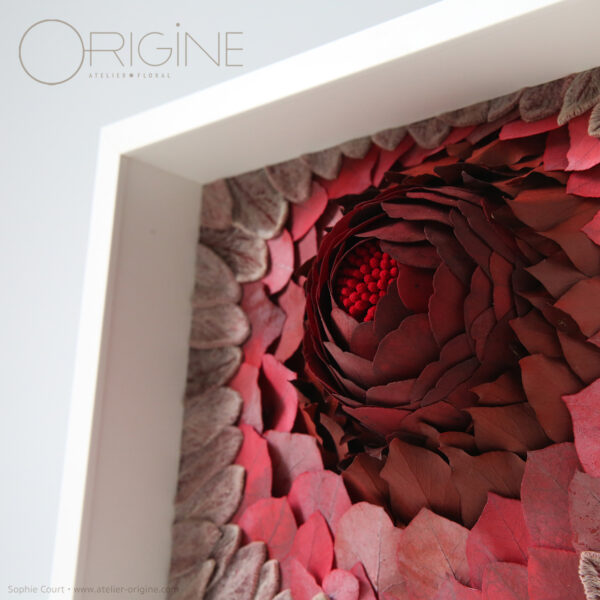 tableau-végétal-feuilles-stabilisées-eucalyptus-décoration-végétale-origine-atelier-floral-tableau-eruption-volcan