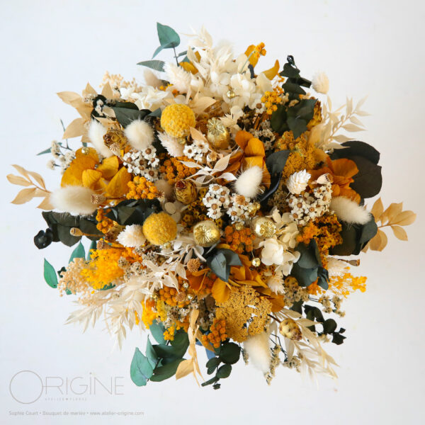 bouquet-de-mariée-fleurs-séchées-et-stabilisées-jaune-soleil-eucalyptus-origine-atelier-floral-sophie-court.5