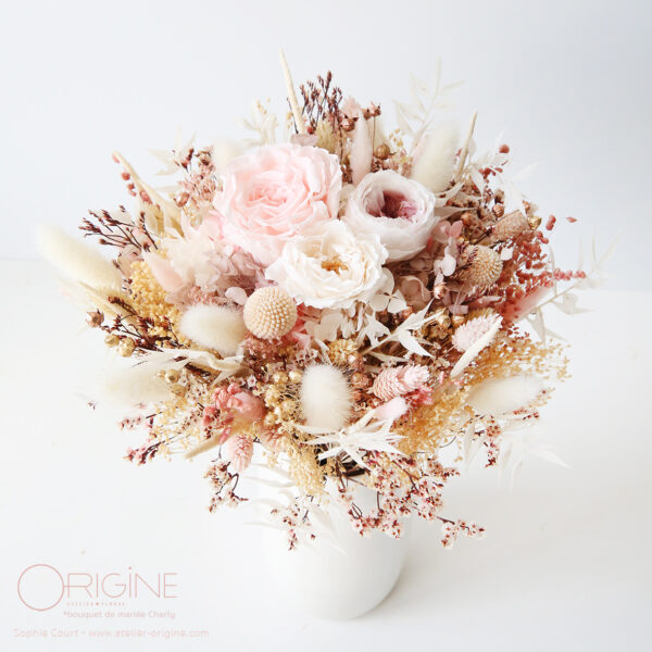 bouquet-de-mariée-fleurs-stabilisées-fleurs-séchées-rose-blanc-beige-origine-atelier-floral4