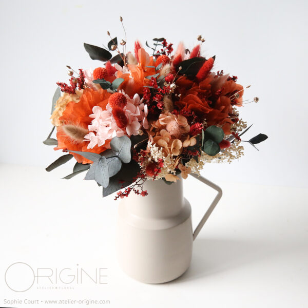 mariage-fleurs-stabilisées-séchées-terracotta-eucalyptus-origine-atelier-floral-bouquet-de-mariée4