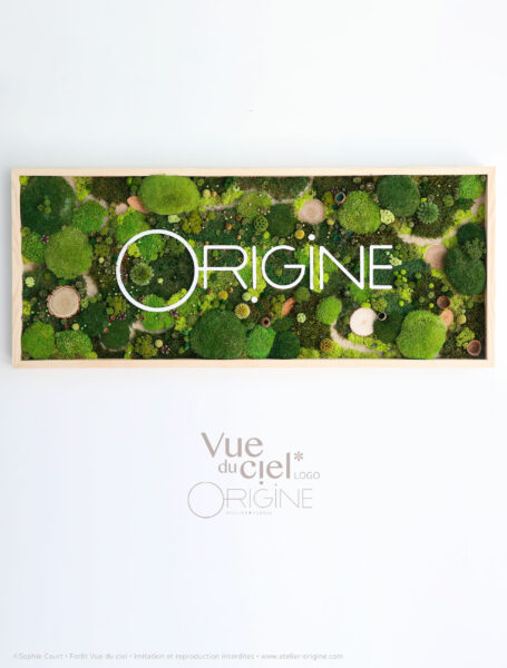 tableau-végétal-avec-logo-foret-vue-du-ciel-personnalisation-origine-atelier-floral