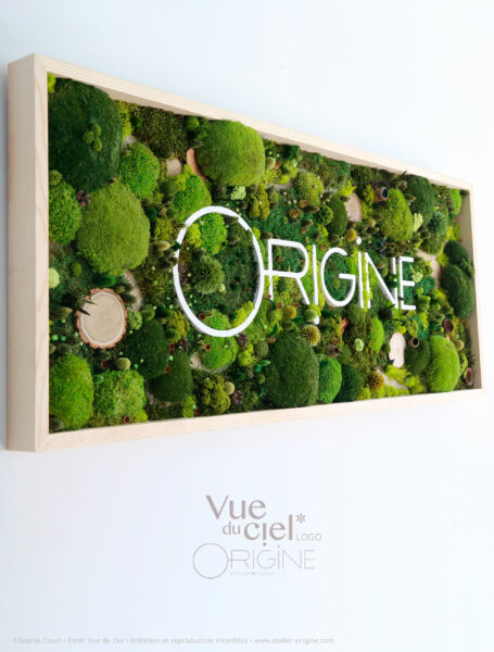 tableau-végétal-avec-logo-foret-vue-du-ciel-personnalisation-origine-atelier-floral