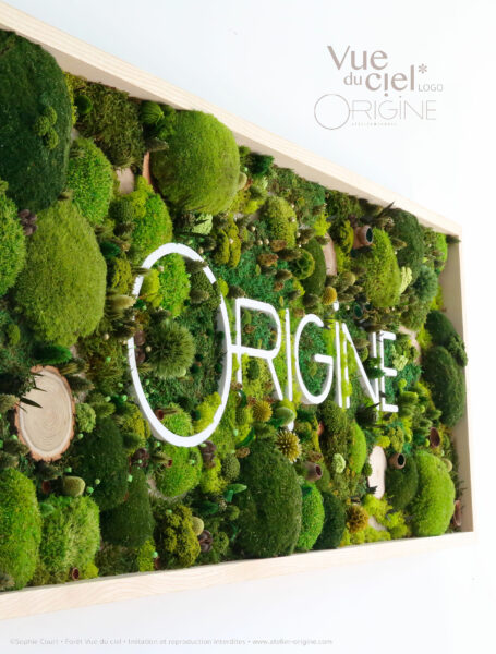 tableau-végétal-avec-logo-foret-vue-du-ciel-personnalisation-origine-atelier-floral