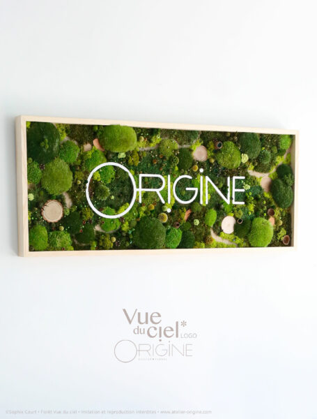 tableau-végétal-avec-logo-foret-vue-du-ciel-personnalisation-origine-atelier-floral