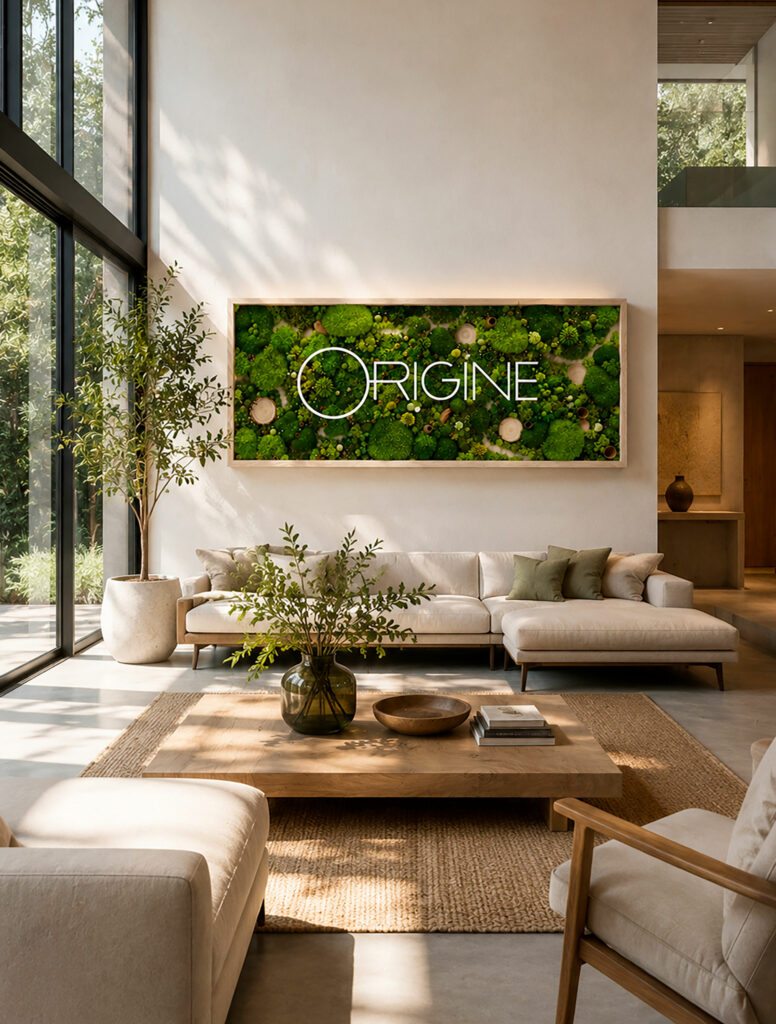 tableau végétal avec logo maison architecte tableau végétalisé identité visuelle origine atelier floral sophie court5
