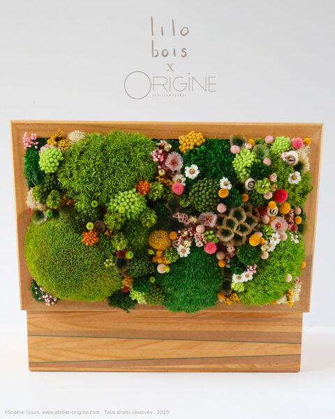 coffret-luxe-bois-et-végétaux-origine-atelier-floral-lilobois