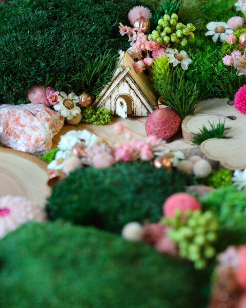 foret vue du ciel vegetaux stabilisés mineraux le jardin de la fée origine atelier floral sophie court