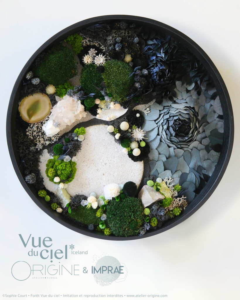 tableau-végétal-mineral-foret-vue-du-ciel-islande-iceland-origine-atelier-floral