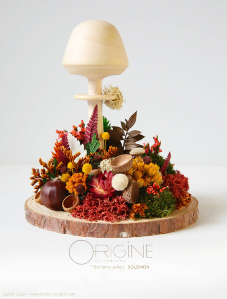 champignon-sous-bois-vegetaux-stabilisé-decoration-automne-foret-origine-atelier-floral3