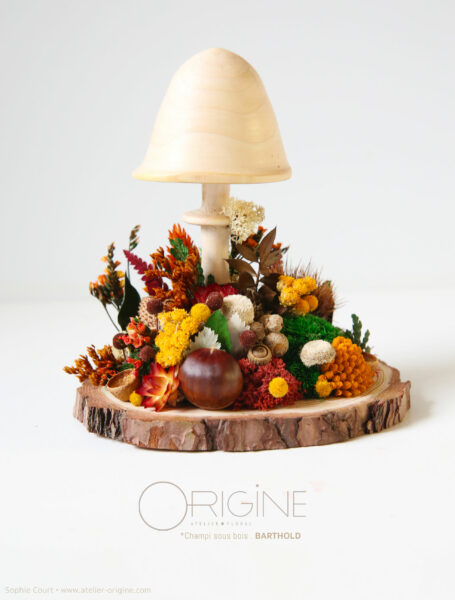 champignon-sous-bois-vegetaux-stabilisé-decoration-automne-foret-origine-atelier-floral3