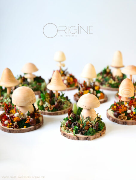 champignon-sous-bois-vegetaux-stabilisé-decoration-automne-foret-origine-atelier-floral3
