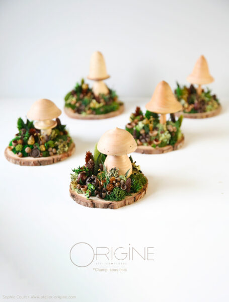 champignon-sous-bois-vegetaux-stabilisé-decoration-automne-foret-origine-atelier-floral3