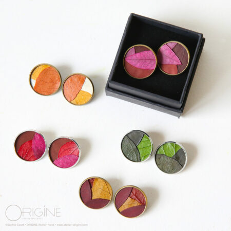 bijou-végétal-feuilles-stabilisées-origine-atelier-floral-boucles-d'oreilles-sophie-court 2