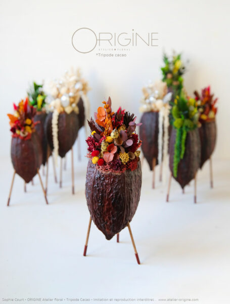 décoration-végétale-tripode-cacao-feve-de-cacao-origine-atelier-floral-sophie-court14