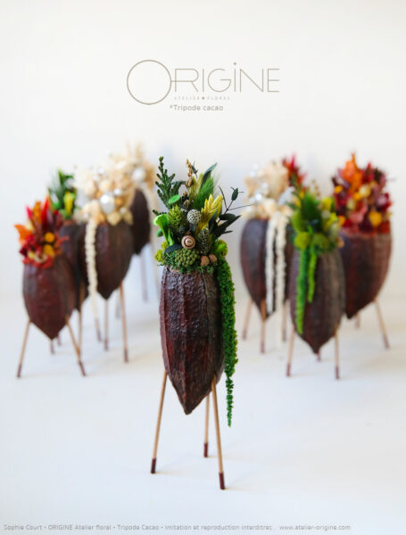 décoration-végétale-tripode-cacao-feve-de-cacao-origine-atelier-floral-sophie-court14
