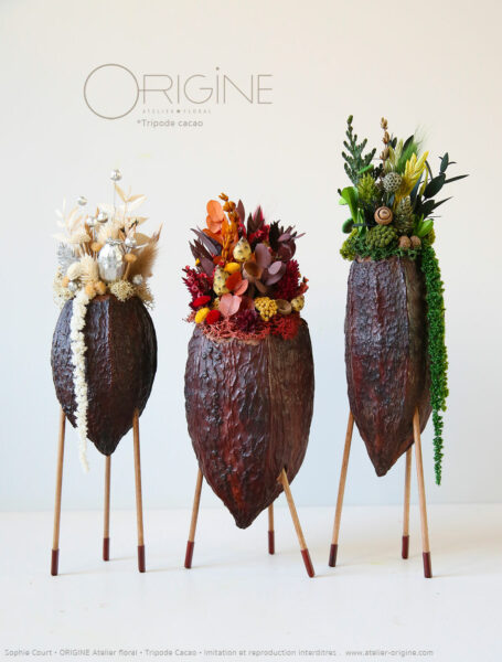 décoration-végétale-tripode-cacao-feve-de-cacao-origine-atelier-floral-sophie-court14