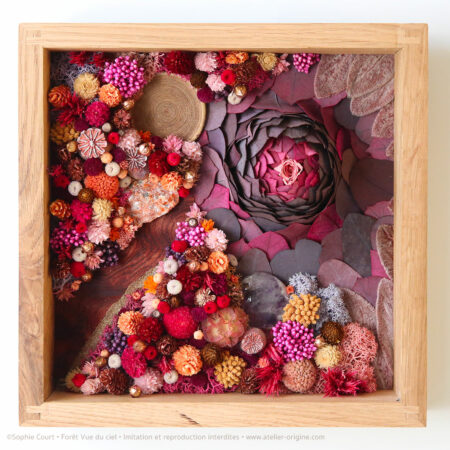 Forêt vue du ciel & Éruption • Psychédélique . 23X23 cm