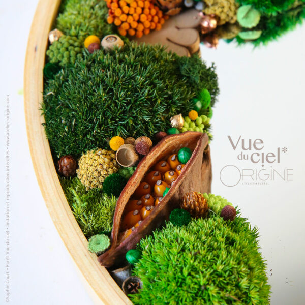 tableau-végétal-foret-vue-du-ciel-miroir-origine-atelie-floral-sophie-court
