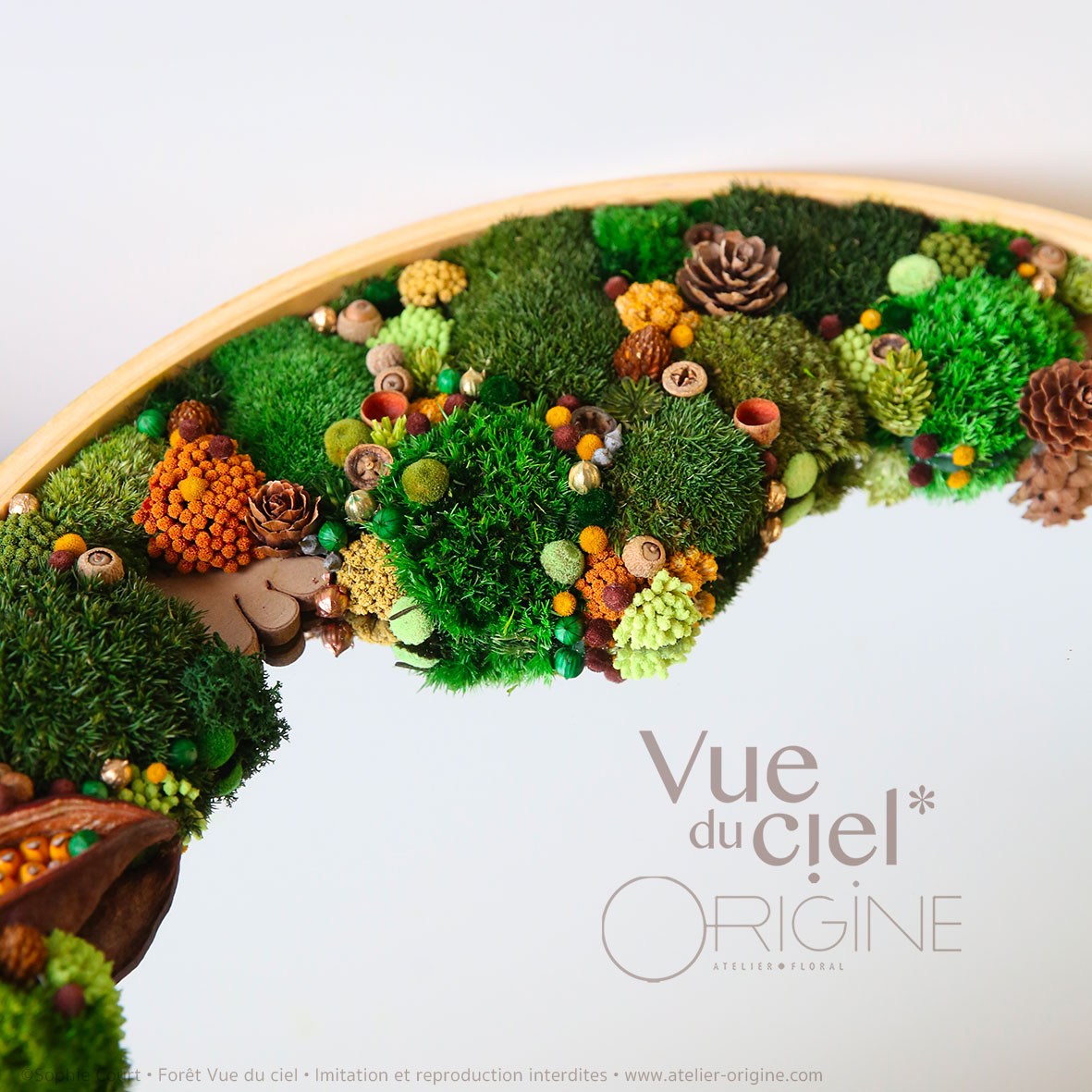 tableau-végétal-foret-vue-du-ciel-miroir-origine-atelie-floral-sophie-court