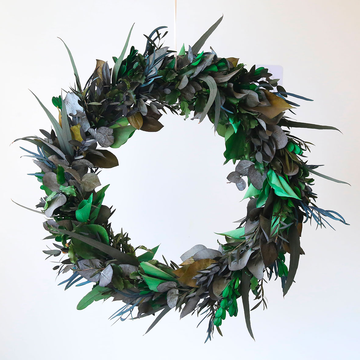 Couronne de feuillages stabilisés XL