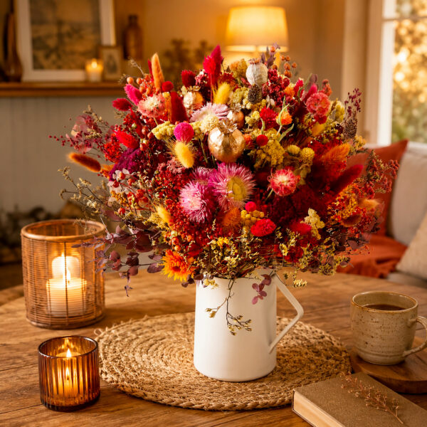 bouquet de fleurs séchées stabilisées décoration interieur origine atelier floral
