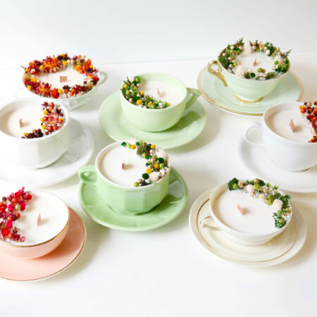 bougies fleuries cire de soja meche en bois origine atelier floral