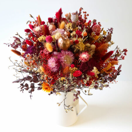 bouquet de fleurs séchées stabilisées décoration interieur origine atelier floral