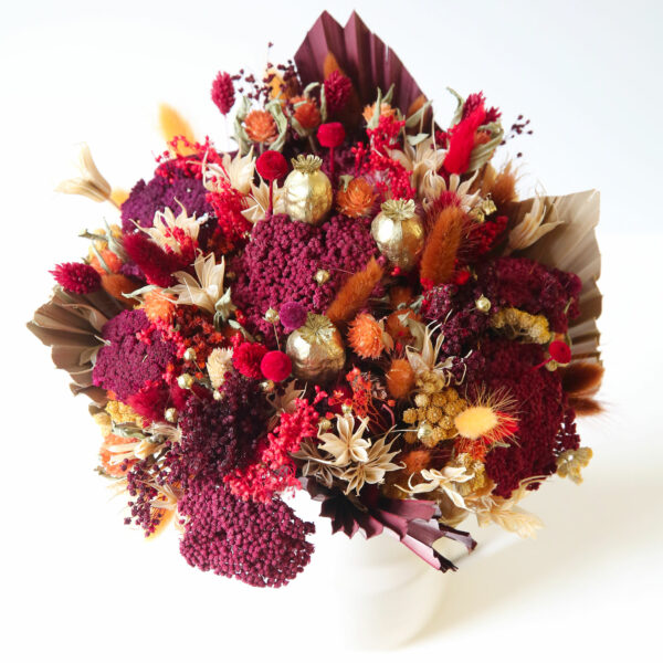 bouquet de fleurs séchées stabilisées décoration interieur origine atelier floral