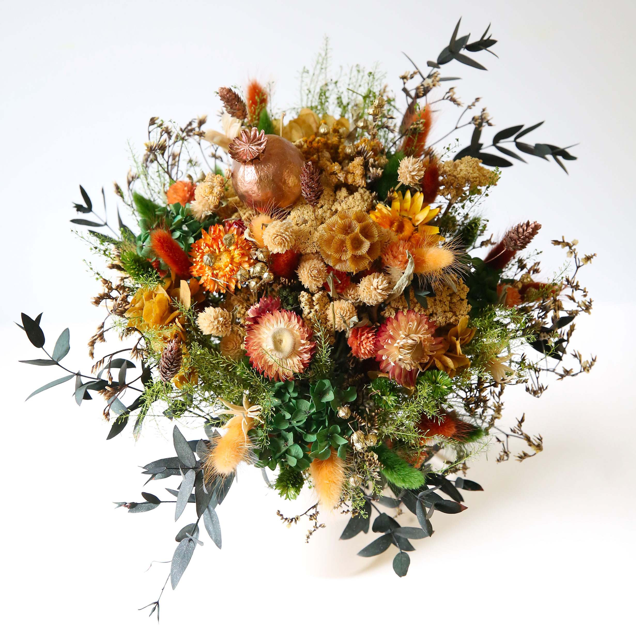 bouquet de fleurs séchées stabilisées décoration interieur origine atelier floral